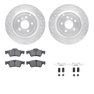 R1 Concepts WGYH1-63106 eLINE Rotor - Drilled & Slotted - Silver W/ Semi-Met Pads